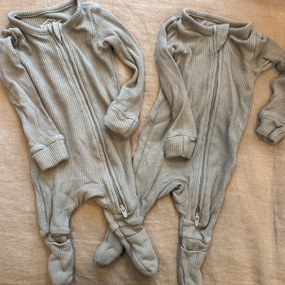 Carter's Purely Soft Army Green Footie Sleepers